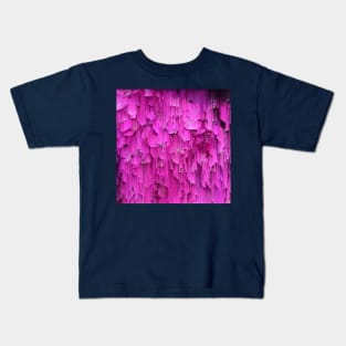 Glitched Magenta Flowers Kids T-Shirt